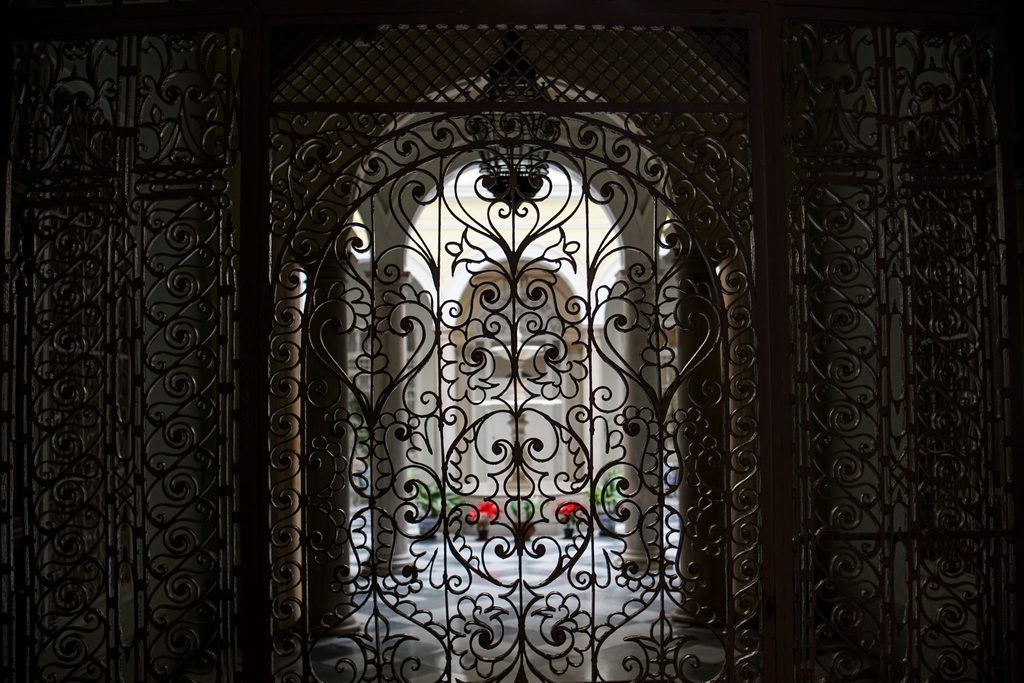 Portón de hierro ornamental